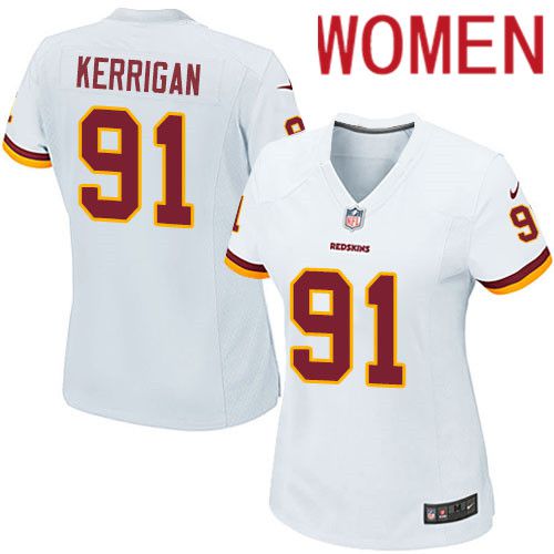 Women Washington Redskins #91 Ryan Kerrigan Nike White Game NFL Jersey->women nfl jersey->Women Jersey